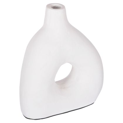 DECORATIVE VASE SERIES CLAYVON HM4414 TERRACOTTA IN WHITE COLOR 17x7x20Hcm.