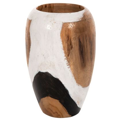 TABLE DECOR VASE MADE OF TEAK WOOD 16x16x26Hcm.HM7728