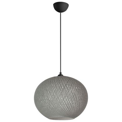 PENDANT CEILING LAMP HM7626.01 GREY SPHERE, KNITTED ROPE, INDOORS