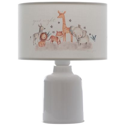 TABLE LAMP BALOO HM7577.06 KID'S ROOM FABRIC CYLINDRICAL "CAP" Φ24x32H