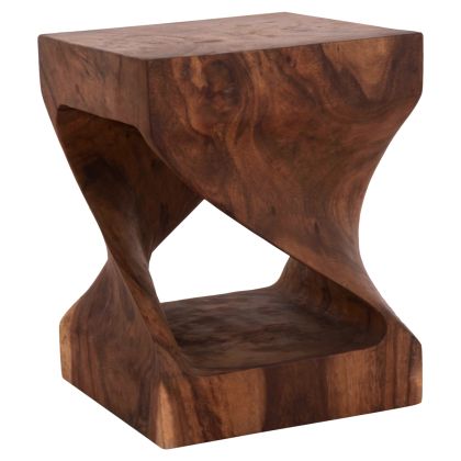 STOOL GEBO HM9754.21 SQUARE--SUAR WOOD IN DARK NATURAL 35x35x45Hcm.