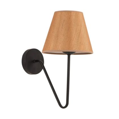 WALL SCONCE FB97642.01, BLACK-NATURAL WOOD COLOR, 26x15x33