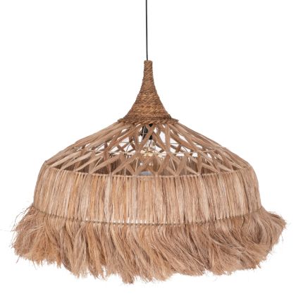 CEILING PENDANT MADE OF ABACA FIBERS IN NATURAL COLOR Φ80x62-90Hcm.HM7780