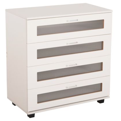 CHEST OF DRAWERS THORGAN HM9880.03 MELAMINE IN WHITE-4 DRAWERS 80Χ40Χ83Hcm.