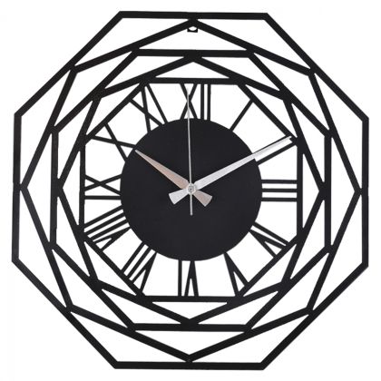 WALL CLOCK METALLIC BLACK HM460 41x41 cm.