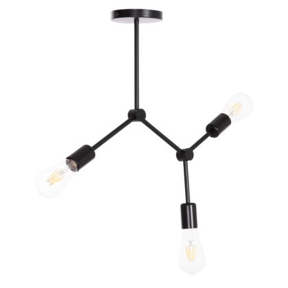 CEILING PENDANT 3-LIGHT FIXTURE LIGHTY HM7404.11 BLACK METAL 52x5x48Hcm.