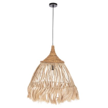 ВИСУЛКА ЗА ТАВАН С КАПКА ОТ ВЛАКНА АБАКА ЕСТЕСТВЕН ЦВЯТ Φ51x65-120Hcm.HM7752