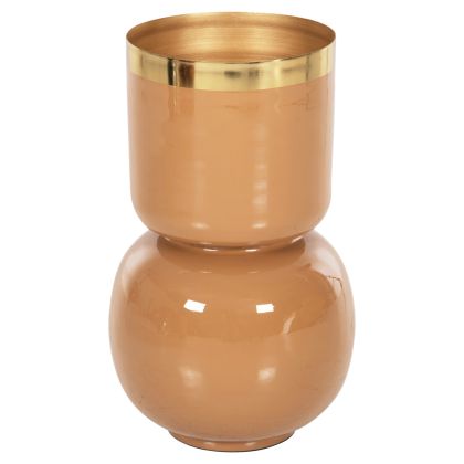 TABLE VASE LINGON HM4233.09 METAL IN SALMON-GOLD Φ21x37,5Hcm.