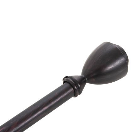 METAL CURTAIN ROD HM11280.03 FOLDABLE IN BLACK-RED COLORING WITH CONE ENDS 110-210cm.