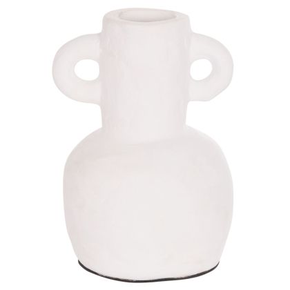 DECORATIVE VASE SERIES CLAYVON HM4406 TERRACOTTA IN WHITE COLOR Φ14x20Hcm.