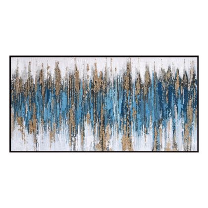 WALL PAINTING SEDIMENT (BLUE) HM4574.02 BEIGE PS FRAME-CANVAS 142x4.5x72Hcm.