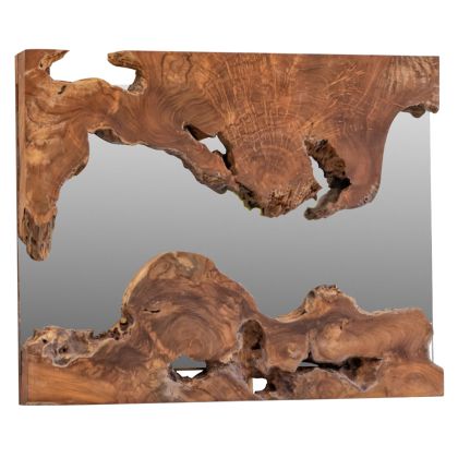 MIRROR HM9361 SQUARE SOLID TEAK NATURAL COLOR 62X62X5