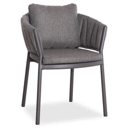 DINING CHAIR SHANKS HM6207.01 DARK GREY ALUMINUM & OLEFIN FABRIC 62x60x75-80Hcm.