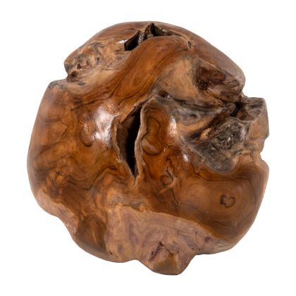 FLOOR DECORATION CLEM HM9654 SPHERE MADE OF SOLID TEAK WOOD-SMALL SIZE Φ30cm.