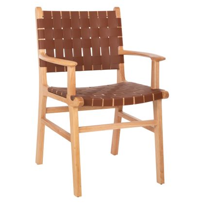 КРЕСЛО FELIPE HM9328.01 TOON WOOD PU КОЖА КАФЯВО 62x59x86Hcm.