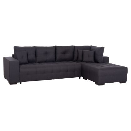 CORNER SOFA-BED WITH STORAGE SPACE TRENDSTON HM3302.01R GREY FABRIC 298x177x95Hcm.