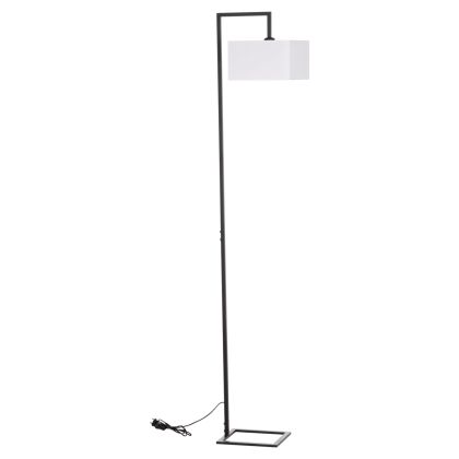FLOOR STANDING LAMP BRANS HM7532.11 BLACK METAL--WHITE PVC CAP 25x33x170Hcm.