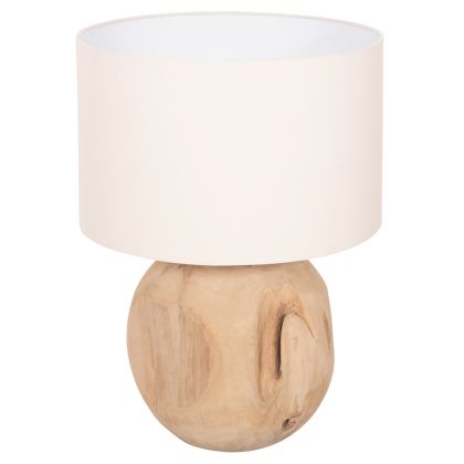 TABLE LAMP ORANYE HM4421 TEAK WOOD-WHITE PVC CAP Φ40x53Hcm.