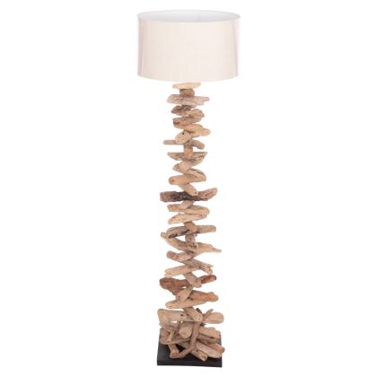 DECORATIVE FLOOR STANDING LAMP ALTAR HM4430 DRIFTWOOD--WHITE PVC CAP Φ45x155Hcm.