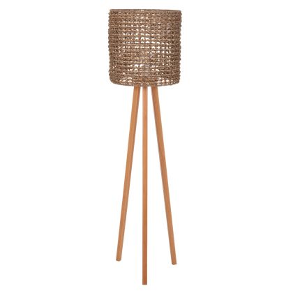 FLOOR STANDING LAMP HM4352 RUBBERWOOD-RATTAN-SEAGRASS IN NATURAL Φ36x149.5Hcm.
