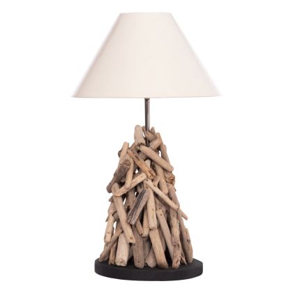 TABLE LAMP TWIGGY HM4423 DRIFTWOOD & WHITE CAP Φ35x61Hcm.