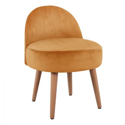 Velvet stool with back Yasmine gold HM8395.09 47x43x63,5cm