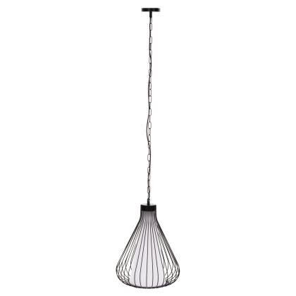 CEILING PENDANT LAMP HM4074 BLACK METAL CAP Φ33x141Hcm.