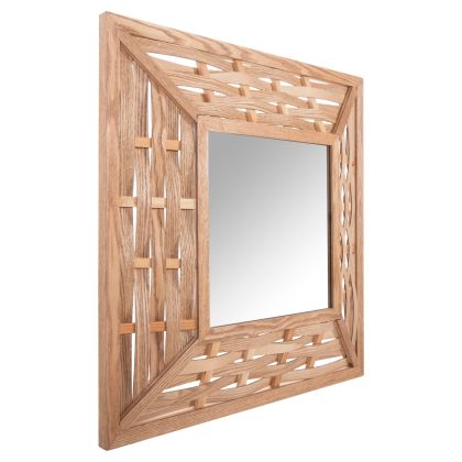 WALL MIRROR SQUARE HM4226 BAMBOO IN OAK COLOR 71x7x71cm.
