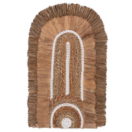 WALL DECOR WITH ABACA FIBERS AND ROPE IN NATURAL COLOR 32X58X8cm.HM7791