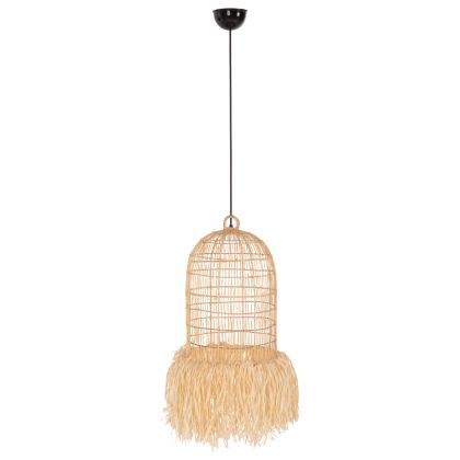CEILING PENDANT LAMP ΗΜ7889 PALM LEAF FIBERS IN NATURAL COLOR Φ40x55Hcm.
