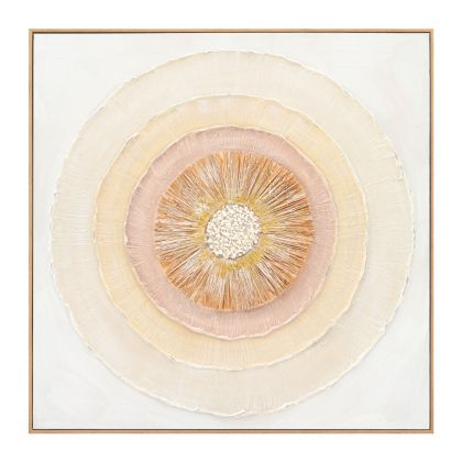WALL PAINTING HM4577 WITH BEIGE PS FRAME-CANVAS CIRCLES 82x4,5x82Hcm.