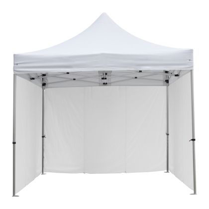 GAZEBO HEAVY DUTY WITH 3 SIDEWALL SHADES CRESSEN HM21097.01 FOLDABLE-ALUMINUM SILVER FRAME-WHITE 3x3x3,4Hm