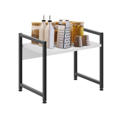 ЕТАЖЕТ ЗА ОРГАНИЗИРАНЕ НА КУХНЯ BECKO HM18219.01 МЕЛАМИН В БЯЛО-ЧЕРЕН МЕТАЛ 53x35x41Hcm.