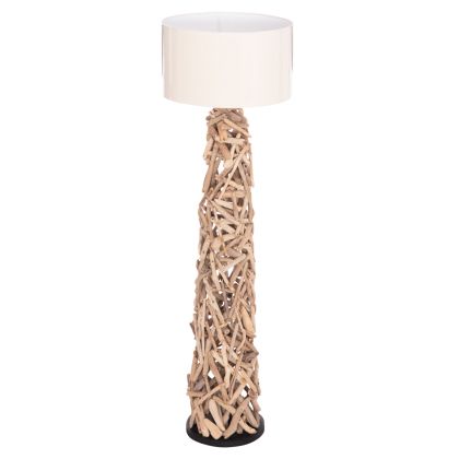 DECORATIVE FLOOR STANDING LAMP ALTAR HM4429 DRIFTWOOD--WHITE PVC CAP Φ45x153Hcm.
