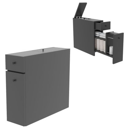 ШКАФ ЗА БАНЯ ВЪГЛЕНО СИВ МЕЛАМИН 19x60x55Hcm.HM9424.01