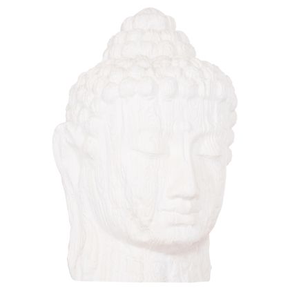 FLOOR DECORATION BUDDHA HEAD HM4385.02 PLASTER IN WHITE 90x90x100Hcm.