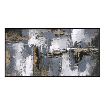 WALL PAINTING SEDIMENT HM4576 BLACK PS FRAME-CANVAS 142x4.5x72Hcm.