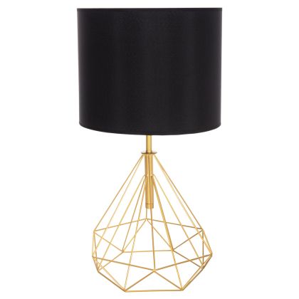 TABLE LAMP GEILO HM7416.12 METAL IN GOLD--BLACK PVC CAP Φ25x48.5Hcm.