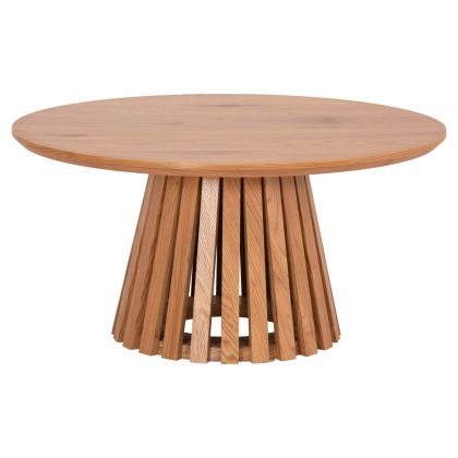 COFFEE TABLE FB918024 MDF IN LIGHT NATURAL WOOD COLOR Φ80x40,5Hcm.