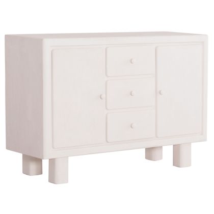 BUFFET SERIES SANTORINI HM18048 MDF IN OFF-WHITE COLOR-3 DRAWERS & 2 DOORS 120x38x80Hcm.