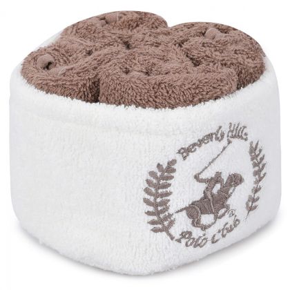 LAVETA TOWELS 4PCS BEVERLY HILLS POLO CLUB HM12124.04 BROWN WHITE 30x30 cm. 355BHP0233