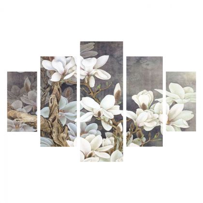 5 PCS MDF PAINTING MAGNOLIA KOBUS HM7207.01 82X56x0,3 cm.