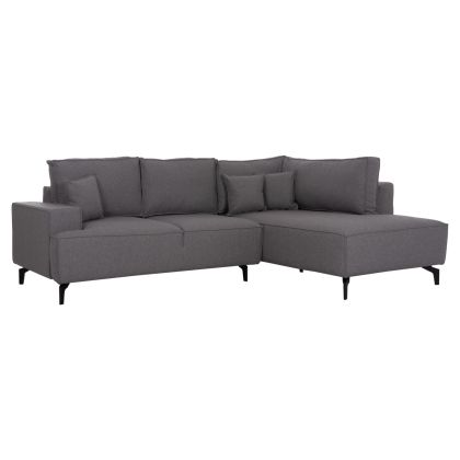CORNER SOFA-BED WITH STORAGE SPACE SAFFIRA HM3303.01R GREY FABRIC 270x195x100Hcm.
