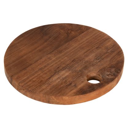 ДЪСКА ЗА РЯЗАНЕ КРЪГЛА ЗА КУХНЯ HM4291 ТИКОВО ДЪРВО В НАТУРАЛ-С ОТВОР ЗА ЗАКАЧВАНЕ Φ23x2Hсм.