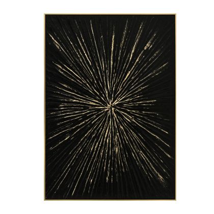 WALL PAINTING STELLON HM4549 BEIGE PS FRAME-BLACK CANVAS-HANDMADE 72x4,5x102Hcm.