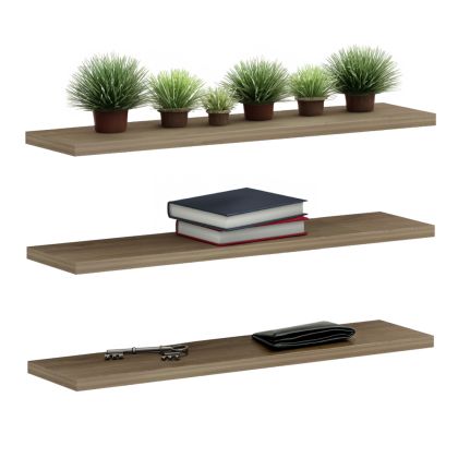 WALL SHELVES CASSIUS HM8966.12 MELAMINE IN NATURAL 60x14,5 cm.