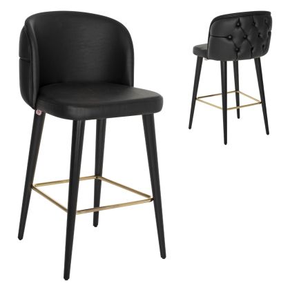 BAR STOOL MARCELLO PROFESSIONAL HM9280.41 PU BLACK WOODEN 50x58x100Hcm.