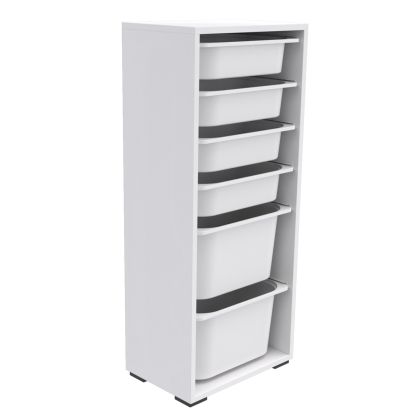 CHEST OF DRAWERS SANI HM18214.01 MELAMINE IN WHITE-6 WHITE P.E. DRAWERS 45,5x30x109Hcm.