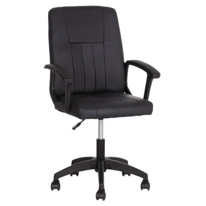 OFFICE CHAIR NIM HM1200.01 BLACK PVC-BLACK NYLON FRAME AND BASE 58x65x100Hcm.