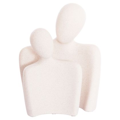 CERAMIC TABLE DECOR 2PCS HUMANS HM4617 OFF WHITE WITH CRYSTALLISATION